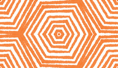 Medallion seamless pattern. Orange symmetrical
