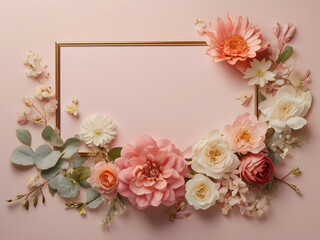 
A beautifully delicate banner adorned with intricate flowers elegantly rests on a soft, light pink background