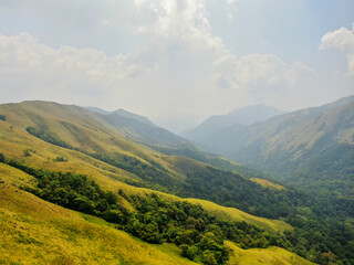 aerial Panaroma beautiful landscape of devaramane mountain