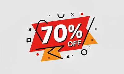 Dynamic 70% OFF Sale Banner: Bold Promotion Advertisement, Eye-catching 70% Discount Promotion Banner
