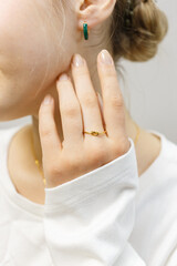 Woman wearing rings 
