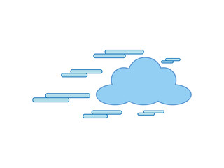 Clouds and wind icon over white background vector illustration thick line design