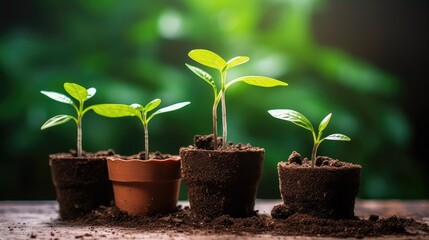 Investment growth, growing plants showing business growth, photo with copy space for text