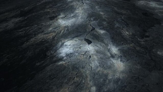 Textures and patterns in Iceland, aerial view of volcano eruption site remains