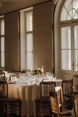 Charming setting for an elegant event. Wedding reception.