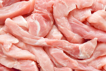 Raw pork texture background. Cooking preparation concept. 