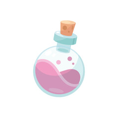 Bottle with pink love magic potion