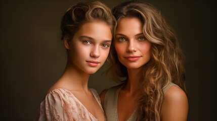 Cherished Moments Portrait of a Mother and Daughter