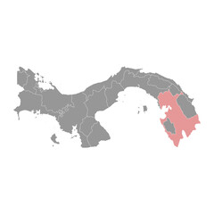 Darien Province map, administrative division of Panama. Vector illustration.