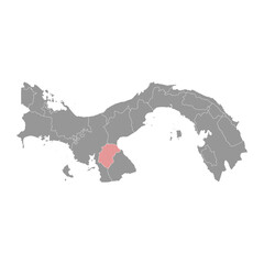 Herrera Province map, administrative division of Panama. Vector illustration.