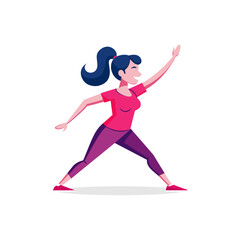 Fototapeta na wymiar Women exercising. Flat graphic vector illustration on white background.