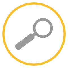 Button grau orange mit Lupe Icon: Suchen