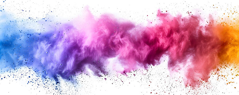 Holi concept - abstruct background with holi colored powders splashes