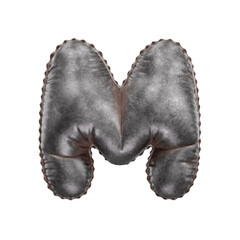 3D rough metal balloon letter M