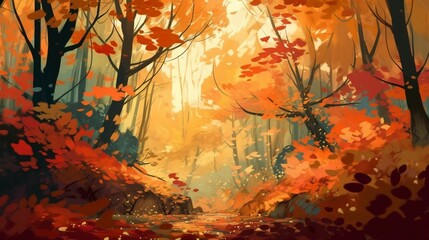 painting of autumn leaves