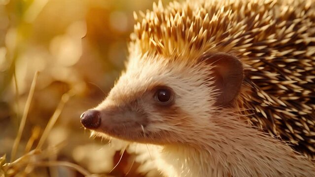 Closeup of a hedgehogs spines perfectly aligned creating a seamless armor around its small curled body shielding it from any potential threats.