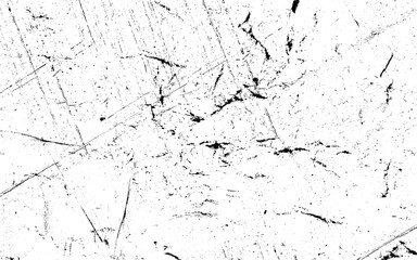 Grunge black and white texture. Pattern of an old worn surface.  Small particles of debris and dust. Distressed uneven background. Grunge texture overlay with fine grains isolated on white background.