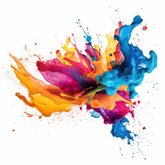 Naklejka premium Splashes and blots of paint on a white background