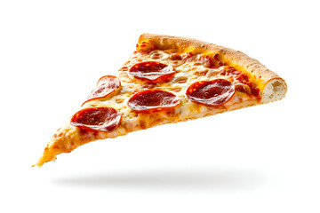 Pizzagenuss in Perfektion: Ein verlockendes Stück italienischer Köstlichkeit, ideal für Liebhaber traditioneller Pizzakunst und kulinarische Illustrationen