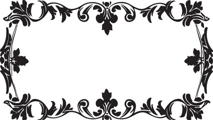 Elegant Black Floral Damask Decorative Frame Desigb