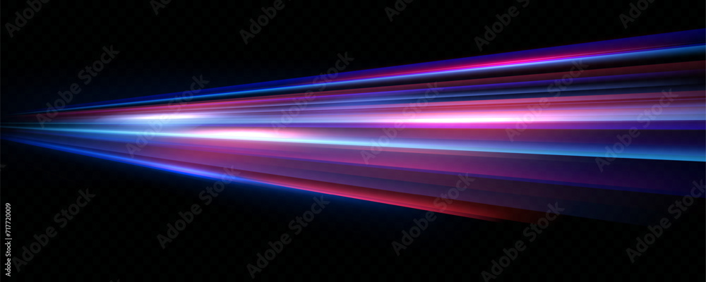 Fototapete horizontal neon lines.blue speed lines.motion light effect.vector. red.vector illustration of a blue