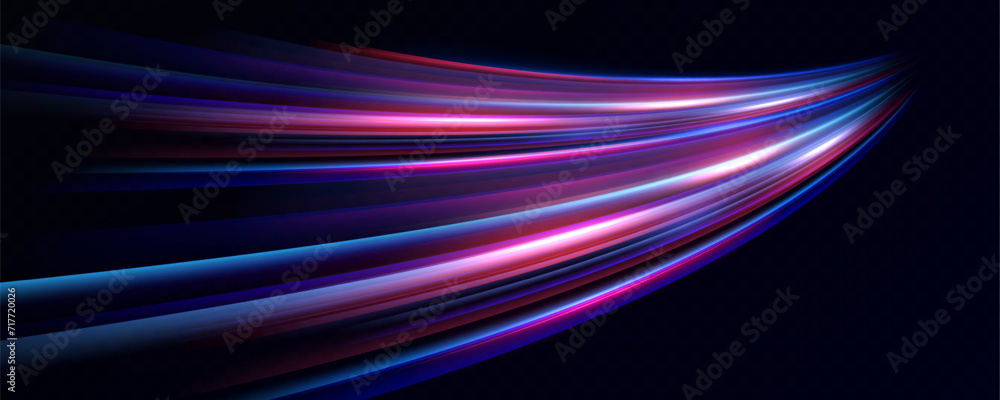 Leinwandbilder Horizontal neon lines.Blue speed lines.Motion light effect.Vector. red.Vector illustration of a blue color. Light effect. Abstract laser beams of light. Chaotic neon rays of light .