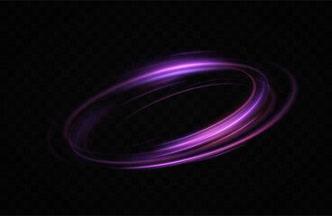 
Neon vortex. Purple line curve light effect. Magic circle vector.Neon portal.