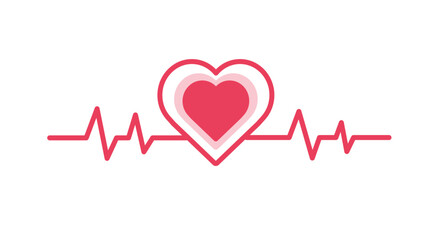 Heartbeat Line isolated on white background. Heart icon. Vector illustration.