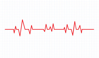 Heartbeat Line isolated on white background. Pulse Rate Monitor. heart disease. Vector illustration.