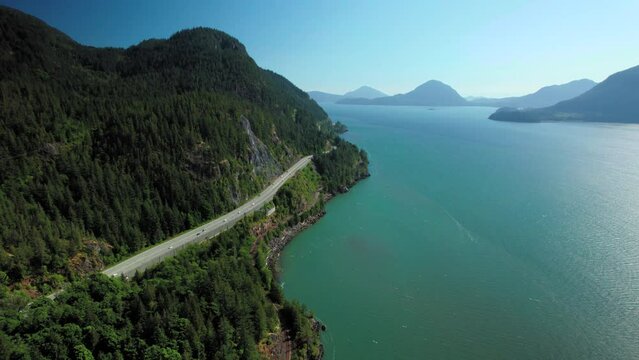 Scenic Aerial of Sea to Sky Highway in Canada