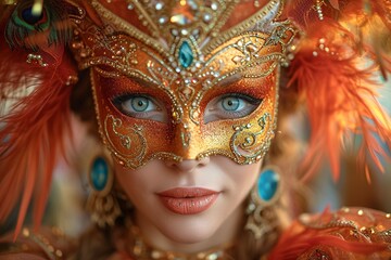 Golden Mardi Gras Mask: A Celebration of Creativity and Culture Generative AI