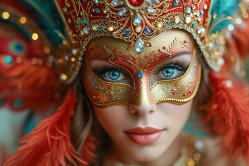 Golden Mardi Gras Mask: A Celebration of Creativity and Festivity Generative AI