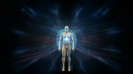 Cosmic Body Radiating Vibrant Rays of Energy