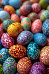 Fototapeta na wymiar Colorful Easter Eggs: A Rainbow of Options for Your Easter Decorations Generative AI