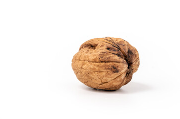 Delicious whole walnuts, isolated on white background