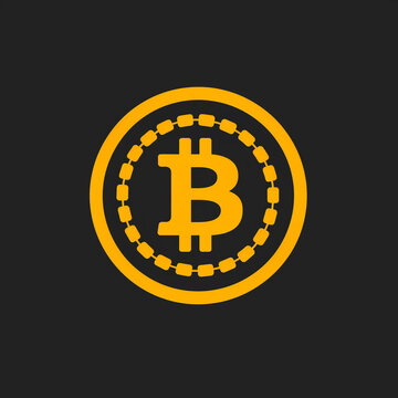 flat vector logo of bitcoin
