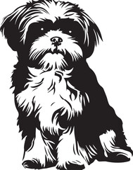 sitting shih tzu dog silhouette