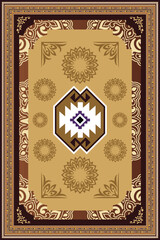 Obraz premium Brown Yellow Carpet Abstract elements Arabic style 13