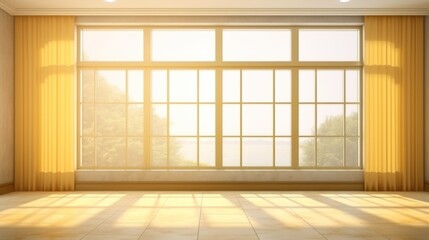 Spacious Room With Expansive Windows, Filled With Natural Golden Light