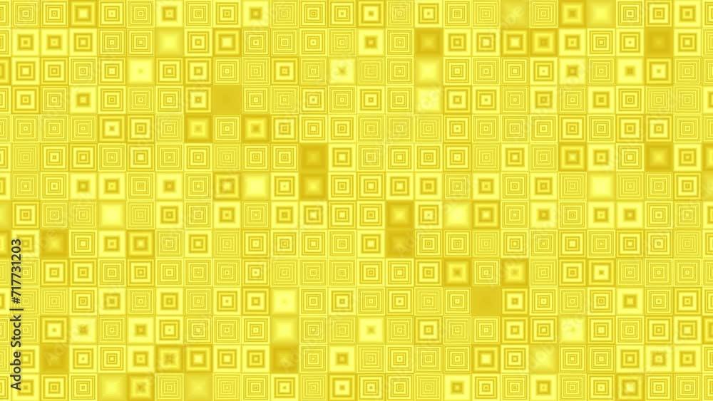 Wall mural abstract 4k motion loop gold background with flashing shiny mosaic tiles.