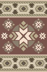 Brown Green Carpet Abstract elements Arabic style 20