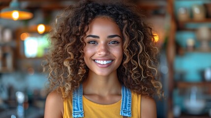 Hair-raising Hair Trends: A Celebration of Curly Curls and Monthly Events Generative AI - obrazy, fototapety, plakaty