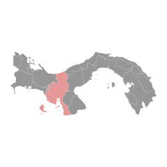 Veraguas Province map, administrative division of Panama. Vector illustration.