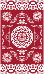 Red White Carpet Abstract elements Arabic style 30
