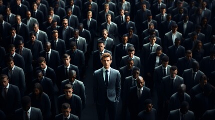 Obraz premium top one percent man in the center of business people,leader,ceo,entreprenuer