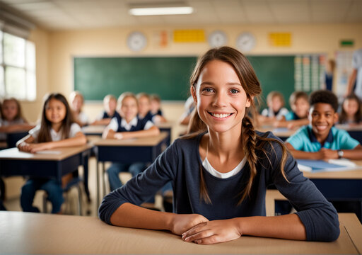 student in classroom
