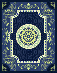 Blue Green Carpet Abstract elements Arabic style 37