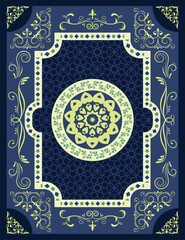 Blue Green Carpet Abstract elements Arabic style 37