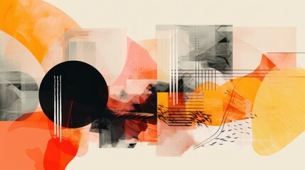 Abstract brush collage background. Generative AI