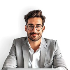 Business analyst in white background